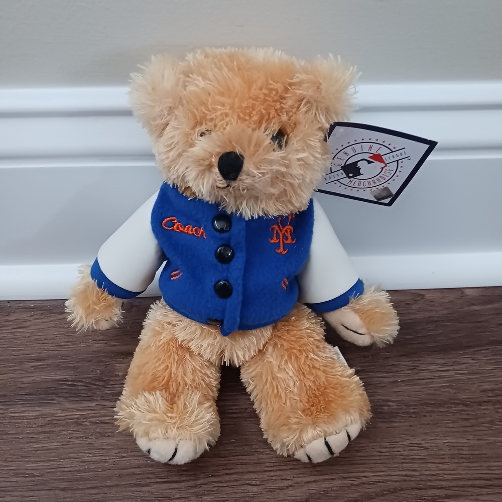 Official MLB NY Mets Coach Plush Teddy Bear 9" Good Stuff New Tag 2008